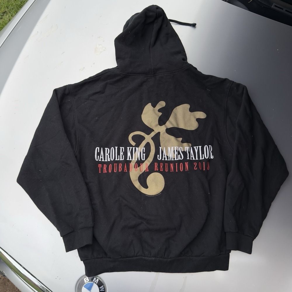 Carole King James Taylor Band 2010 Full Zip Hoodie Troubadour Reunion Tultex M
